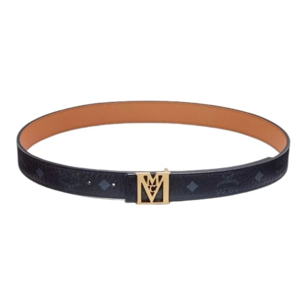 MCM Reversible Belt -MENA M REVERSIBLE BELT 2.5 CM IN‎ VISETOS Size 100